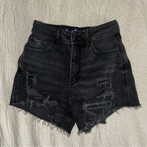 Black Denim Hollister Shorts High Waisted